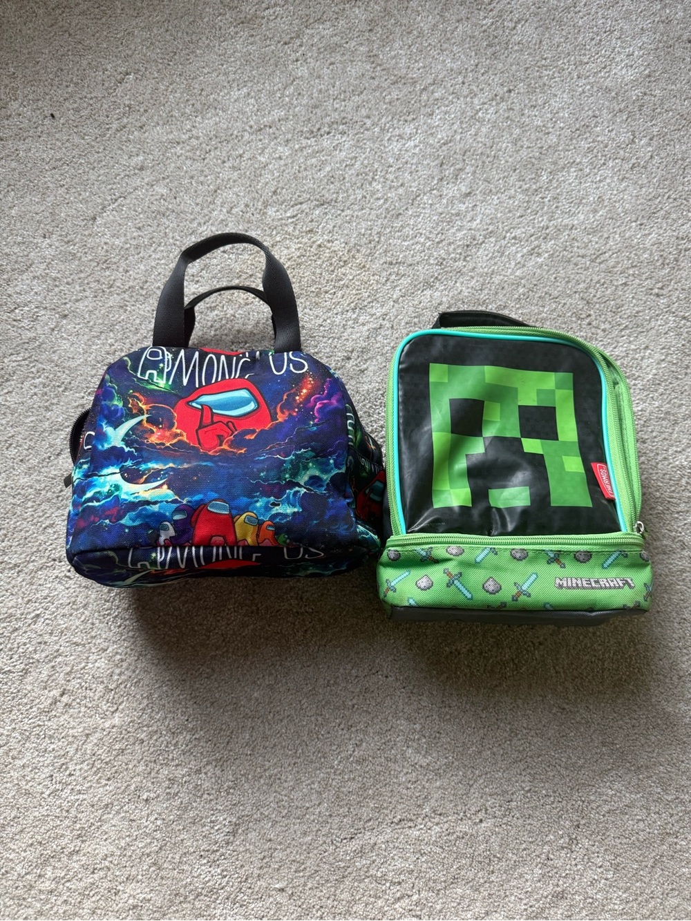 Among Us and Minecraft Kids Lunch Bag - Multicolor